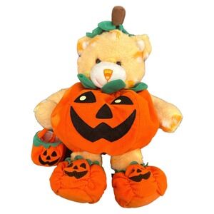 Build a Bear Happy Halloween Orange Candy Corn Bear 16" W/Jack O Lantern Costume